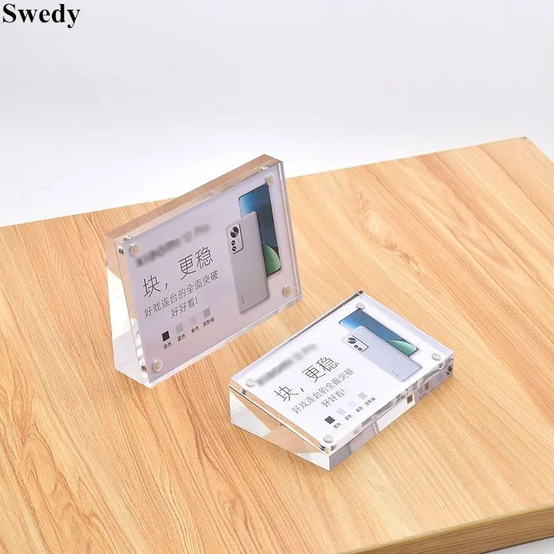 A6 100x150mm Slant Back Table Acrylic Sign Holder Display Stand Phone Price Label Paper Card Tags Photo Picture Poster Frame