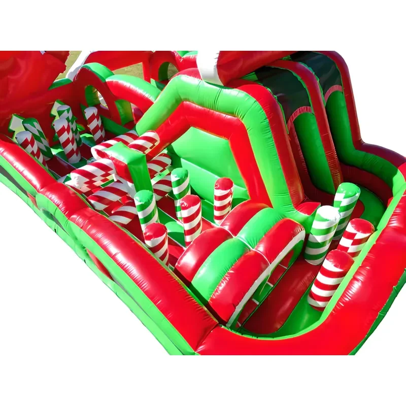 Christmas Style Inflatable Obstacle Course Playground Amusement Park Festive Commercial Eco-Friendly Indoor/Outdoor Fun