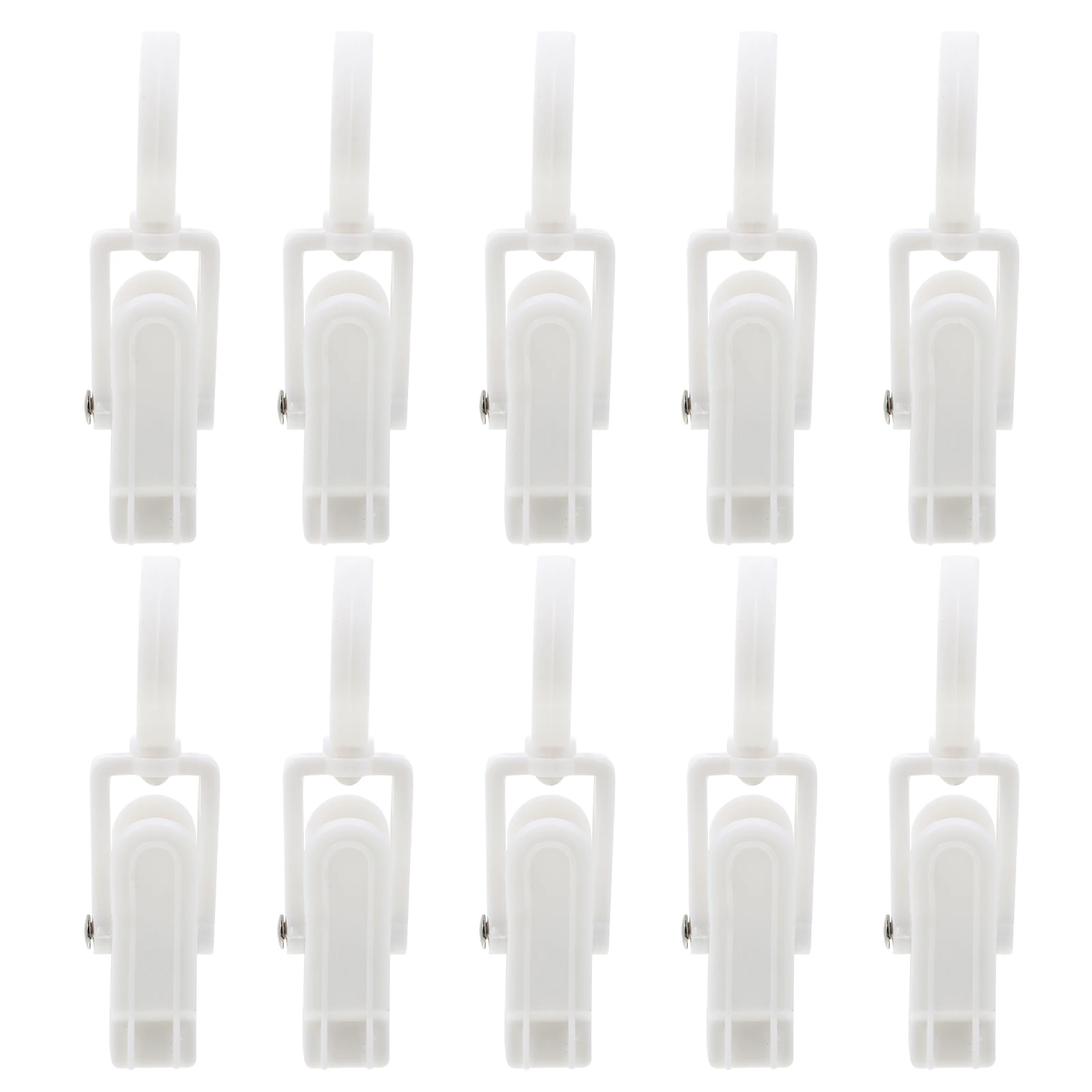 

10pcs Curtain Hooks Plastic 360 Degree Rotatable Clips Black White Strong Easy Install Compatibility Fix Curtains