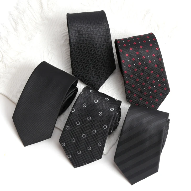 Dasi Pria Hitam Fashion 8CM Jacquard Tenun Motif Garis Titik untuk Hadiah Pria, Dasi Pengantin, Bisnis, Pesta Pernikahan, Aksesoris