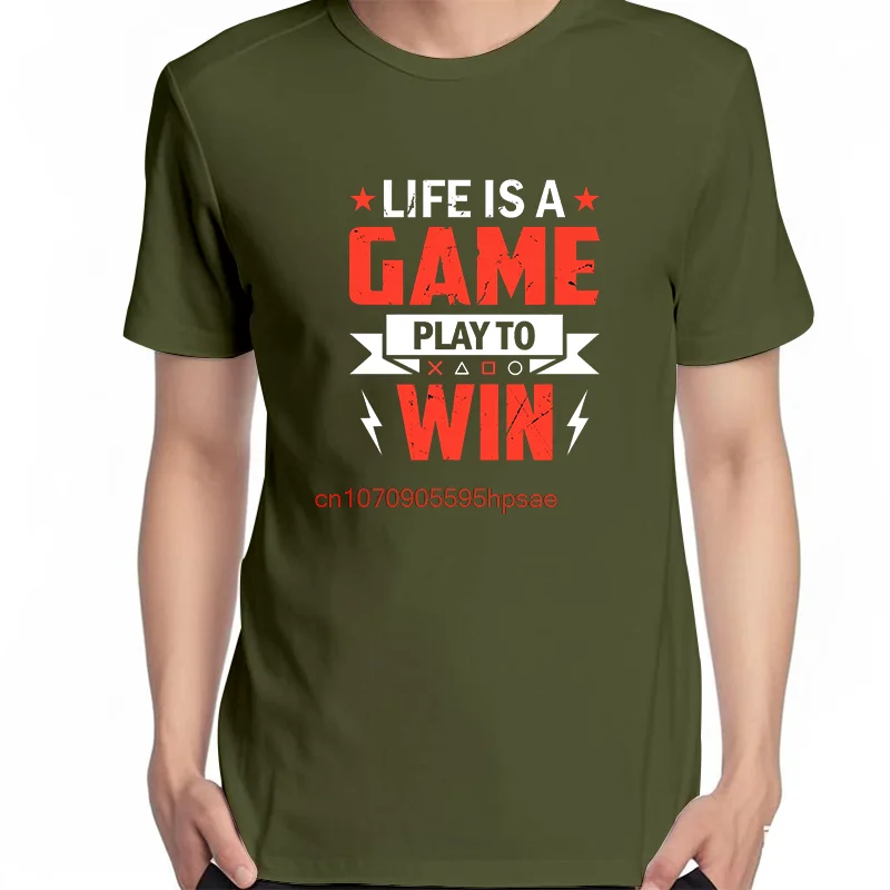 Life Is A Game Play To Win Fashion Summer Graphic T Shirts Tees Tops Cotton New Shirts And T-Shirts Unisex Print T Shirt