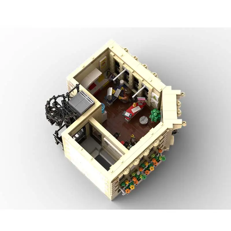Blocs de construction MOC, vue sur la rue, coin, bureau de poste, Architecture modulaire, modèle technologique, briques, jouet, cadeaux de vacances