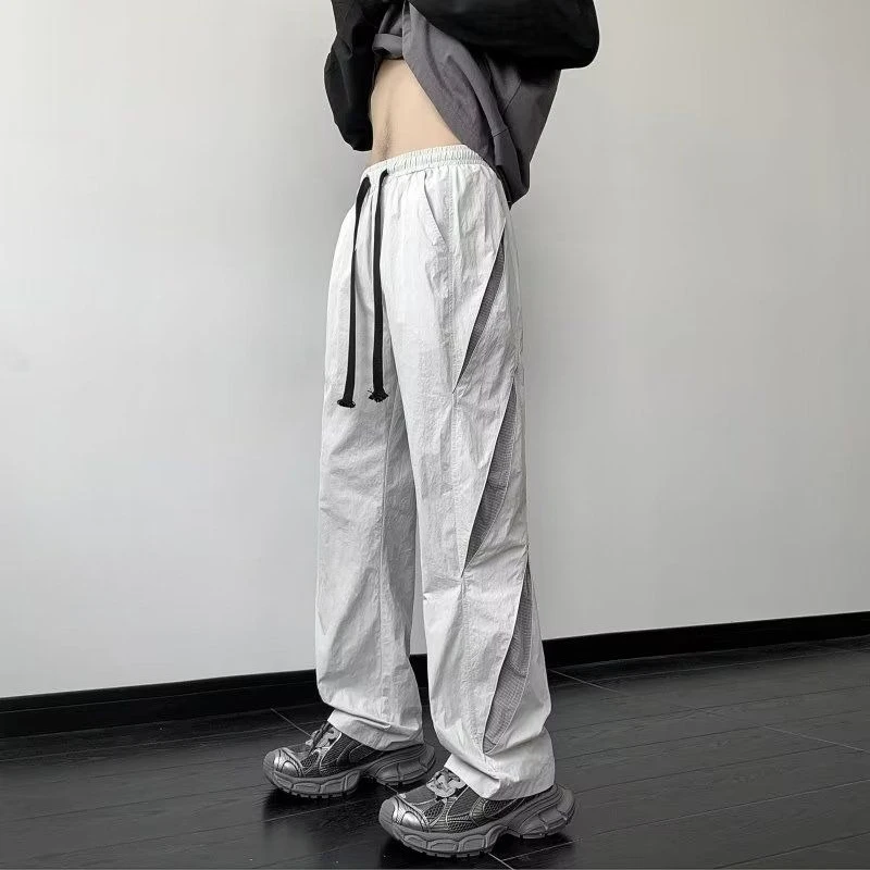 だぶだぶのカジュアルパンツ男ルーズオリジナル服ヴィンテージ安い美的トレンドポリエステルストリート韓国スタイルのズボン男性のための