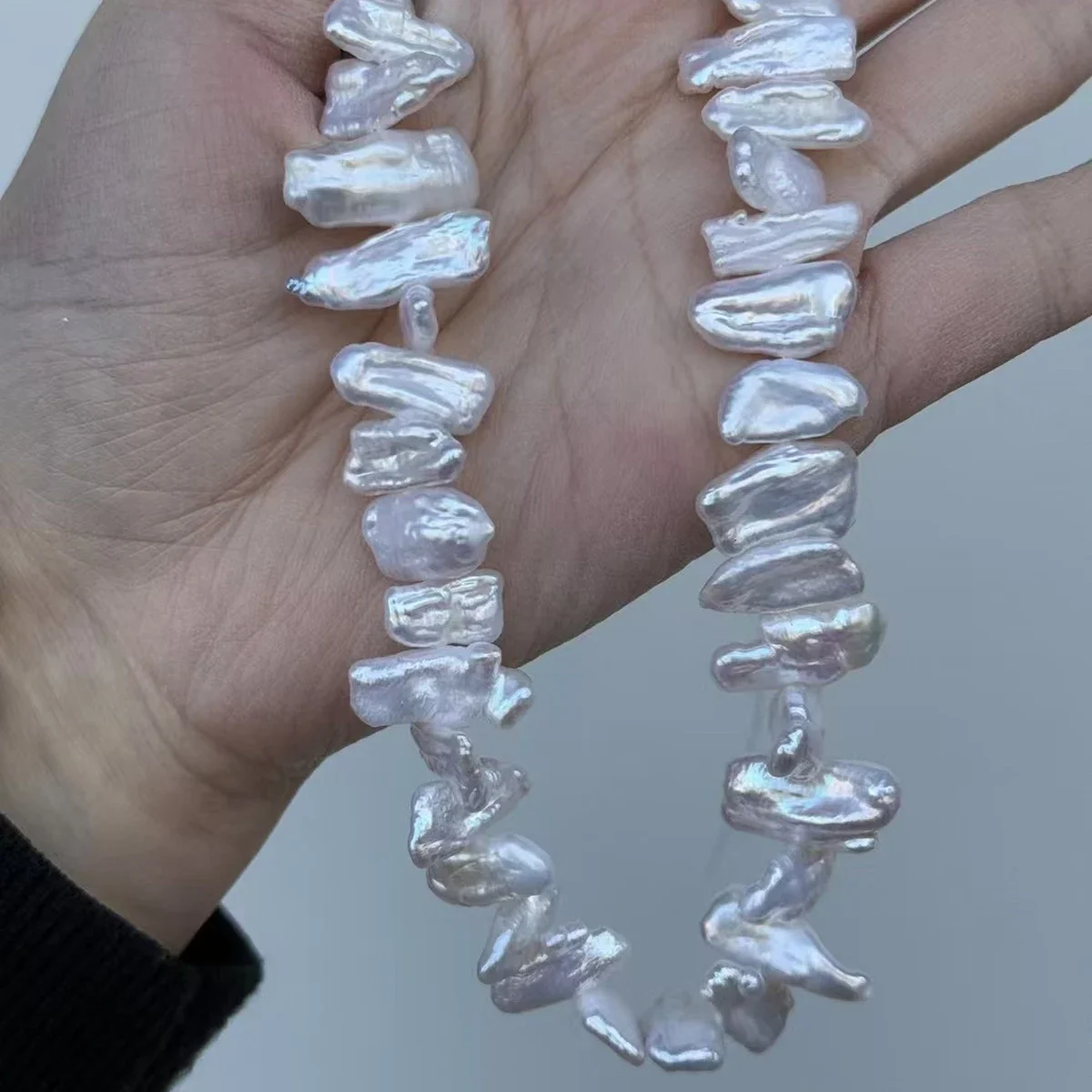6A Natural Freshwater White Pearl Cross Hole Beads 5-7x16-18mm Baroque Isolated Jewelry Making DIY Accessories for Necklace Brac