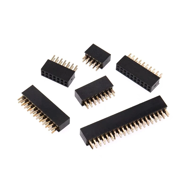 10Pcs 1.27mm 2 3 4 5 6 8 10 12 15 20 40 Female Pins Header Socket Gold Plated Solderless Double Row Pinheader Connector for Pcb