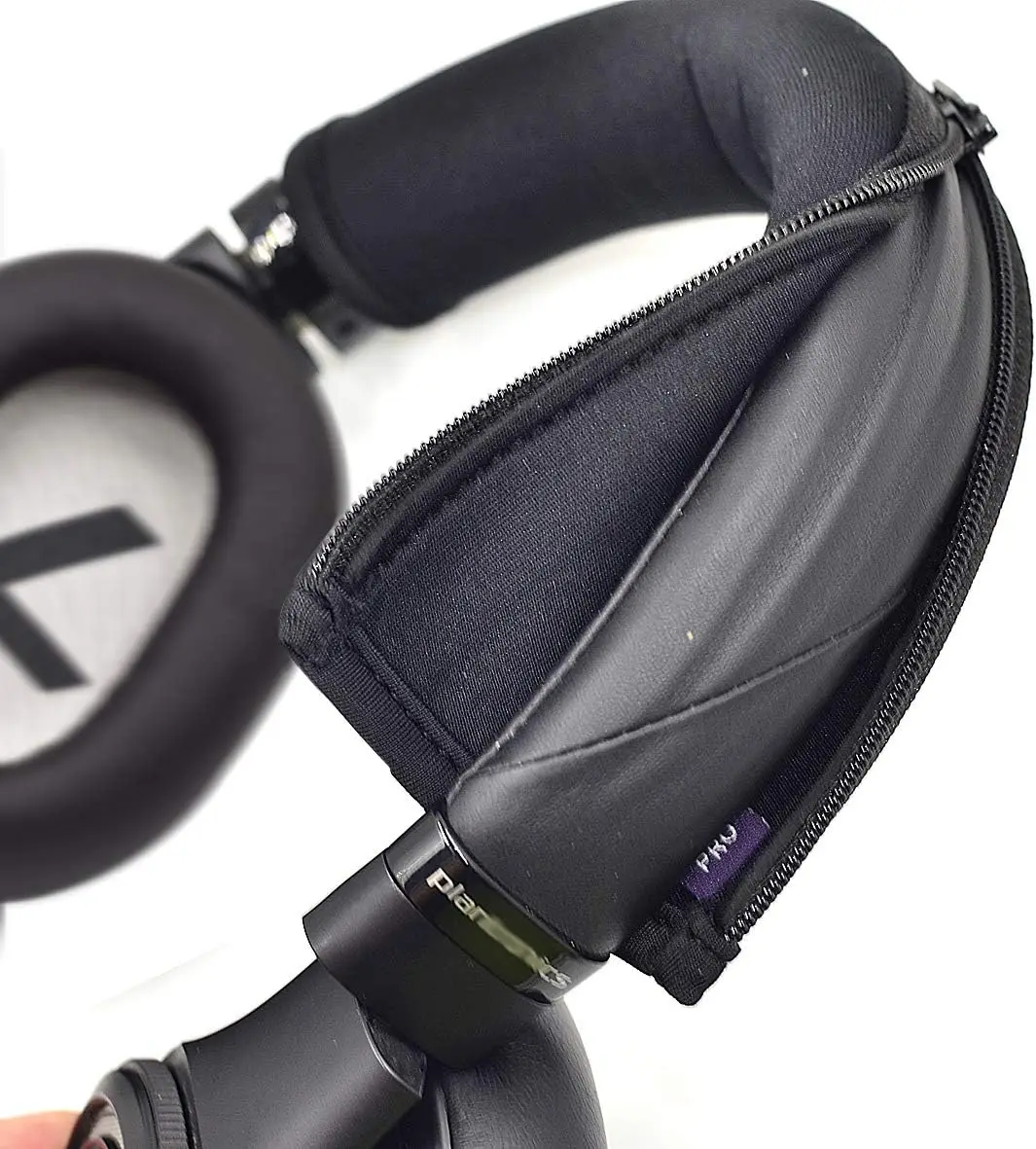 Pengganti pelindung ikat kepala hitam dan bantalan telinga coklat sarung bantal suku cadang untuk Plantronics Backbeat Pro 2