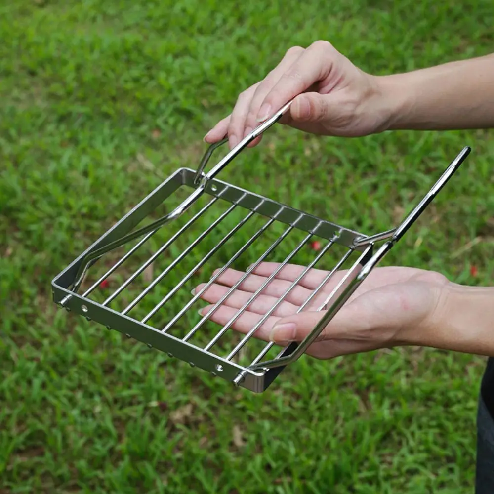 

Stainless Steel Camping Grill Folding Strong Load-bearing Mini Stove Holder High Temperature Resistance Portable Barbecue Rack