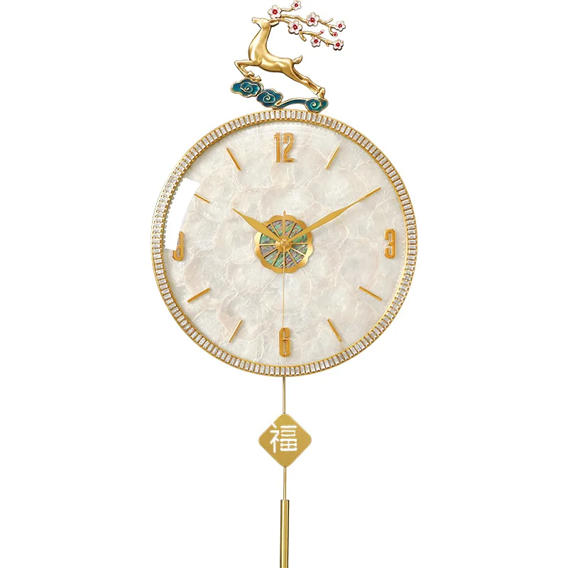 

Modern, light luxury, wall clock, new Chinese style, living room, brass, decoration