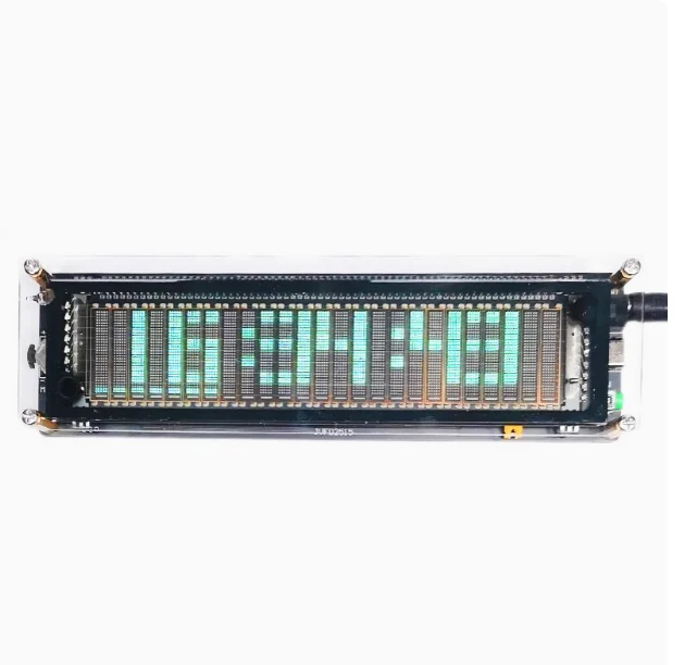 VFD Music Spectrum DIY25 Frequency Division 17 Level LED Screen Display Single Power 12-24V Complete Set of Accessories