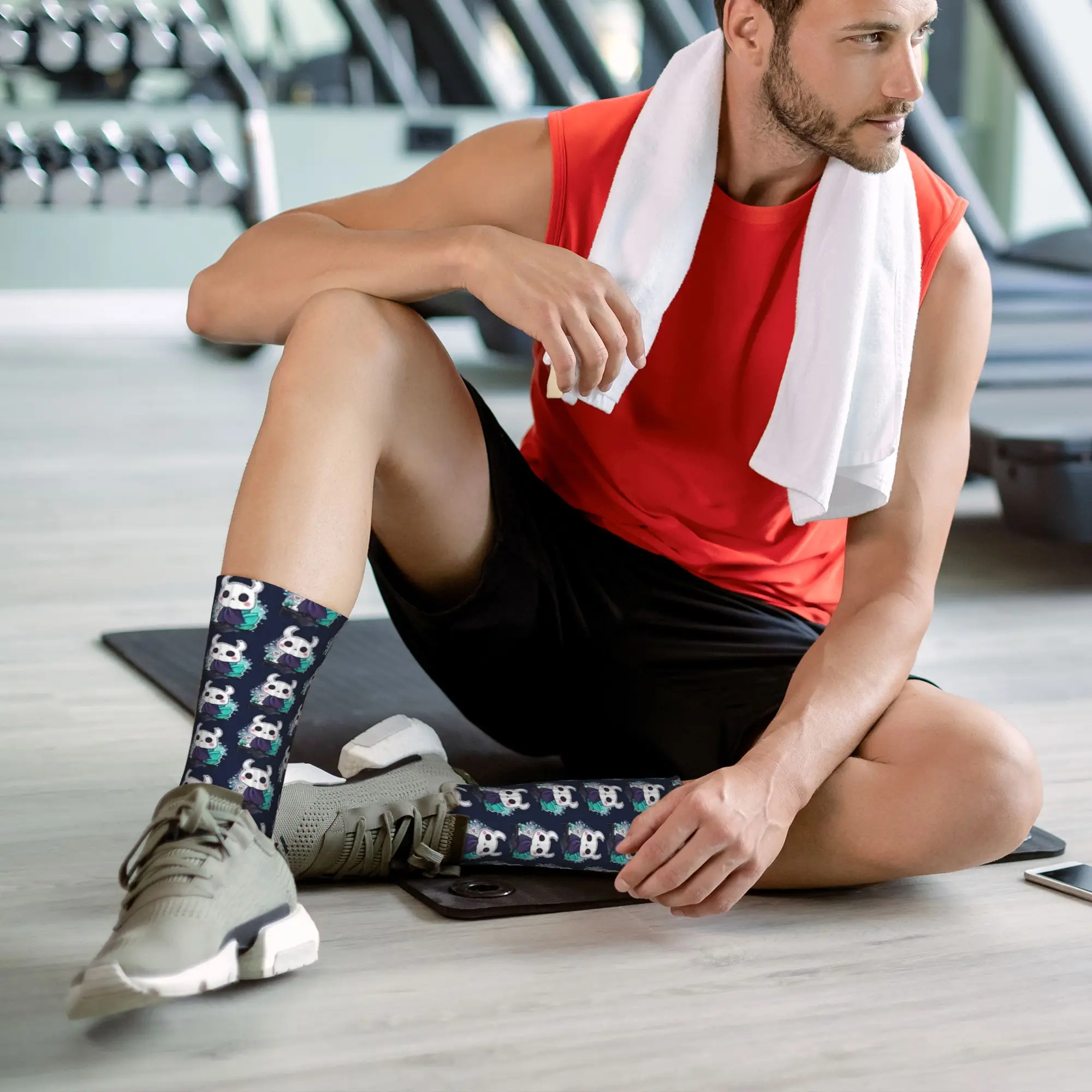 تشيبي جوفاء فارس الجوارب جوارب عدم الانزلاق النساء الرجال الدافئة لينة تشغيل الجوارب الرياضية الربيع موضة الجرافيك الجوارب