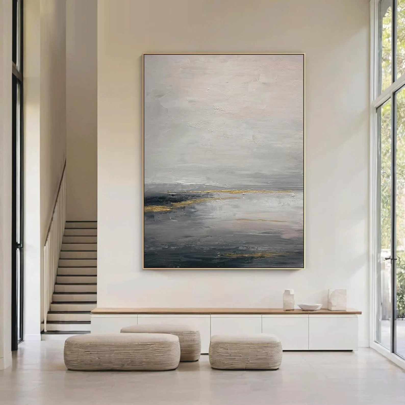 Large Neutral Beige Hand Painted Canvas Painting Abstract Painting Beige Wall Painting Minimal Wall Art Wabi Sabi Painting
