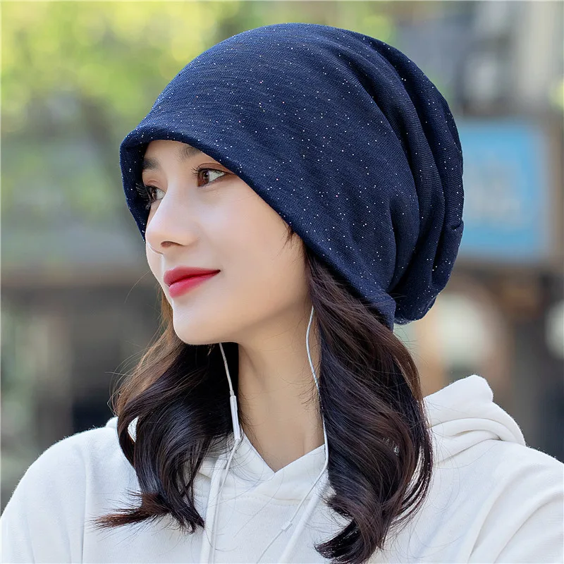 Women Summer Silver Dot Breathable Sun Hat Spring Autumn Windproof Warm Pregnant Confinement Cap Multifunction Headscarf W52