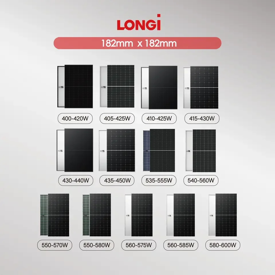 Longi 144 Cells 440W 445W 450W 460 Watt Mono Crystalline Half Cell Solar Panel