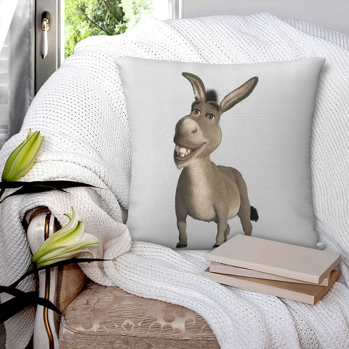 Donkey From Shrek Movie Square Pillowcase Pillow Cover Cushion Zip Decorative Comfort Throw Pillow for Home Living Room