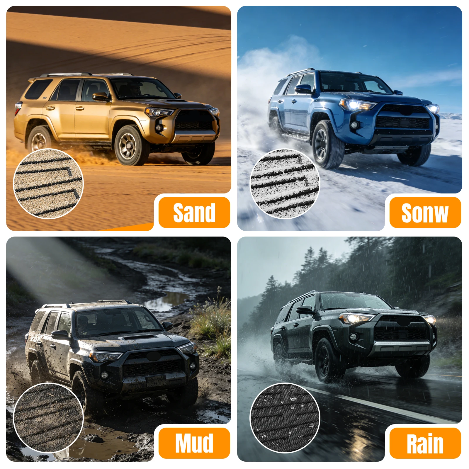 

Trunk Mat with Backrest Mat All Weather TPE Floor Mats & Trunk Mat & Backrest Mats for Toyota 4Runner 2025 2026 Fuel 7 Seats