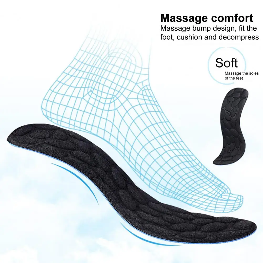 Women Men Insoles 1 Pair Comfortable Elastic Flexible  Shock Proof Shoes Insoles Running Insoles