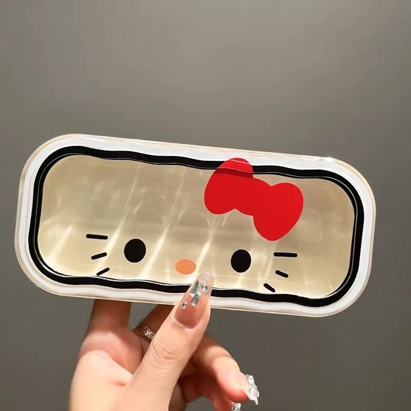 

Kawaii Sanrio Cute Hello Kitty Glasses Storage Box Anime Cute Cartoon Girly Heart Sunglasses Protective Case Gifts for Girls