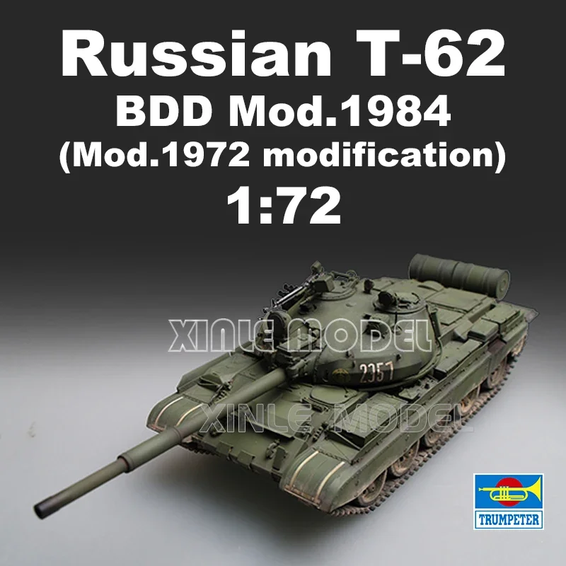 

Trumpeter Plastic Assembled Tank Model Kit 07148 Russian T-62 BDD Mod.1984 1/72
