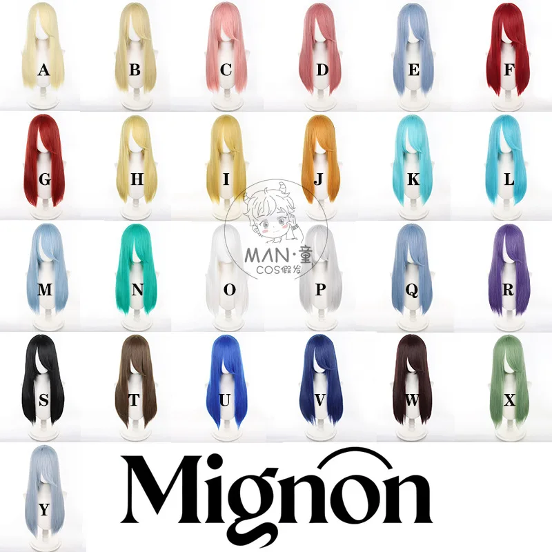 

Универсальный длинный парик для косплея на голове 60 см, стильный дизайн с буквами, подарок на Хэллоуин