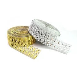 Bling Diamond Mesh Roll Sparkle Acrylic Party Birthday Wedding DIY Decorations Table Cake Rhinestone Wrap Crystal Ribbons Tulle