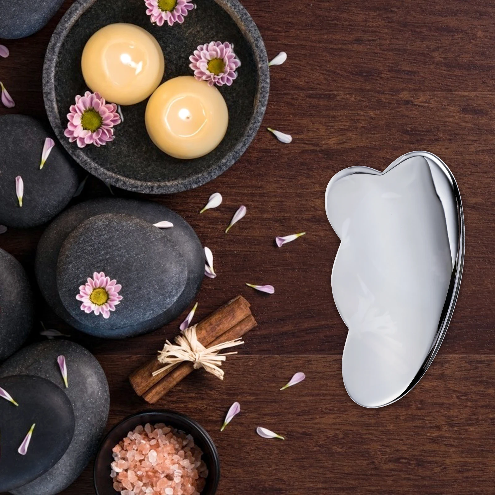 1pc テラヘルツ刮痧ボード ハート型 フェイスビューティースクレイピングツール 微小循環リンパドレナージュ 黒ずみ解消