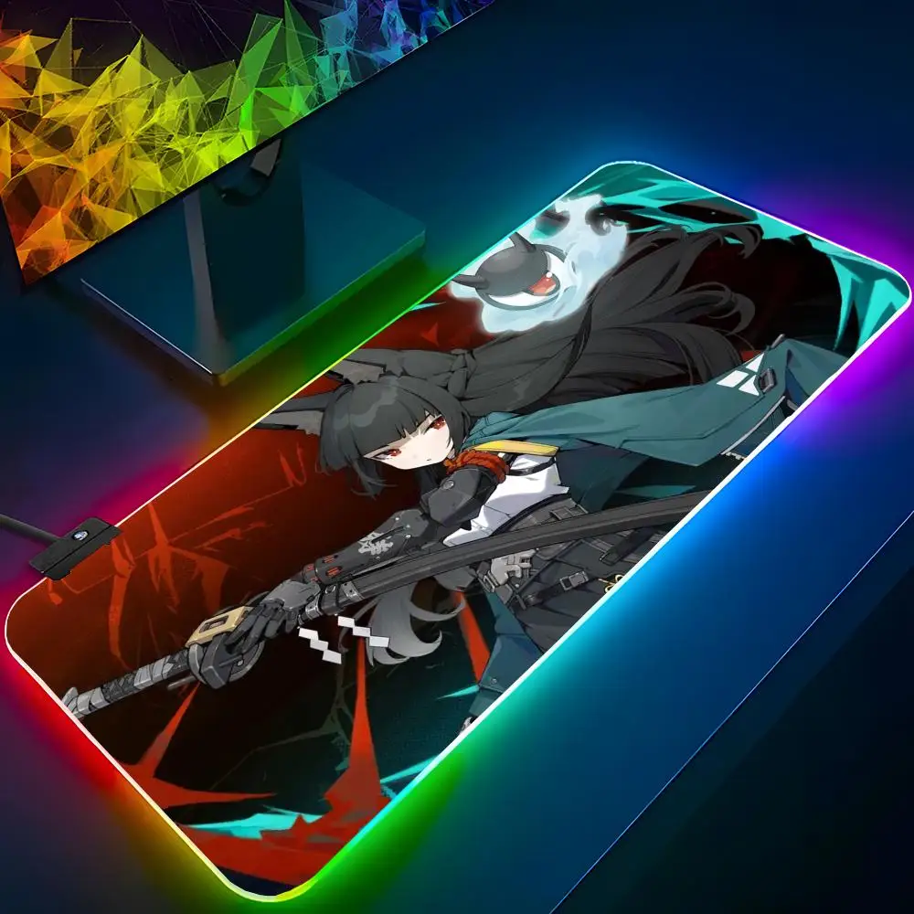ZZZ Gaming Hoshimi Miyabi Mouse Pad RGB Backlit Mouse Pad Laptop Mouse Pad Laptop Gamer Computer Desk Gaming Accessories