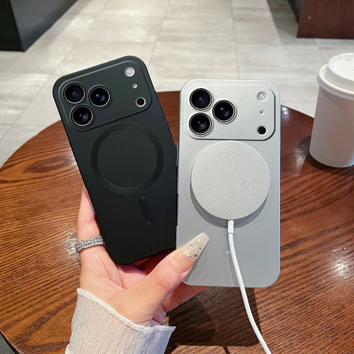 Metallic Paint Magnetic Magsafe Soft Case For iPhone 17 Air 16 E 15 14 Plus 13 12 11 Pro Max Wireless Charge Lens Protect Cover - náhled 4