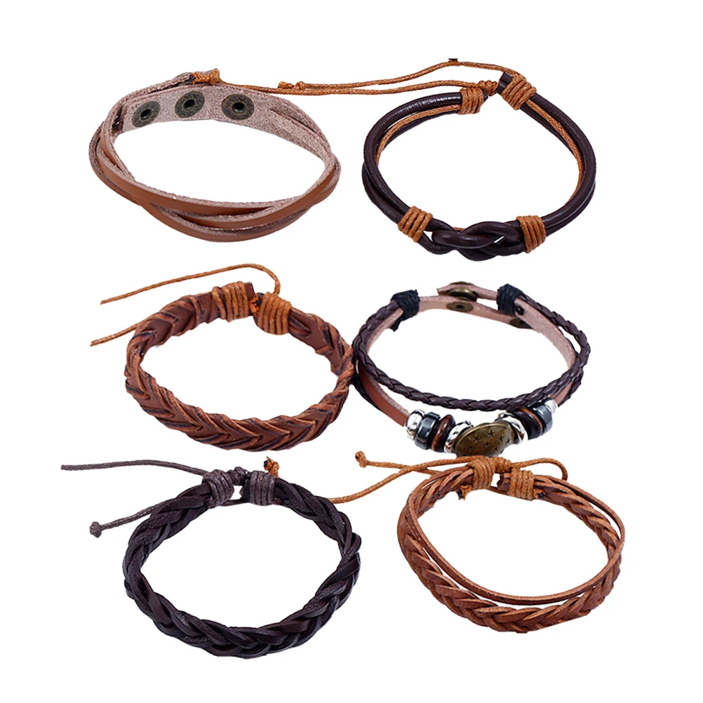 

Bracelet H Retro Wrist Chain Chain Adjustable Braided Cowhide DIY H Accessories Valentine Gift