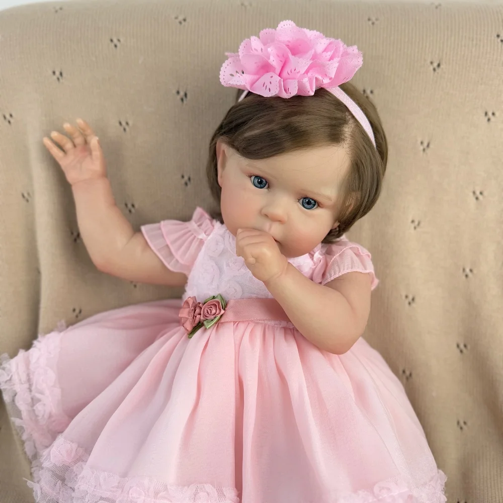 BZDOLL Bambola Reborn Realistica 50 CM 20 Pollici, Bambola Principessa con Corpo in Tessuto e Pelle 3D, Giocattolo Adorabile Perfetto per Compleanni