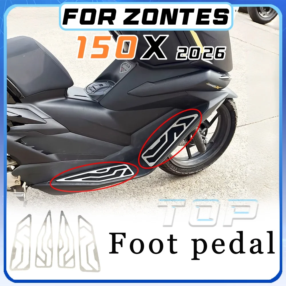 For ZONTES 150X Stainless Steel Non-slip Wear-resistant Hollowed-out Brushed Foot Pedal x 150