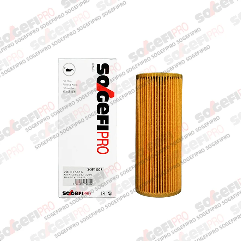 For Audi A4 B7 A4 B8 A5 A6 C6 A6 C7 A8 D3 Q5 Q7 Touareg Cayenne Panamera SOGEFIPRO Oil Filter SOF1008 06E115562
