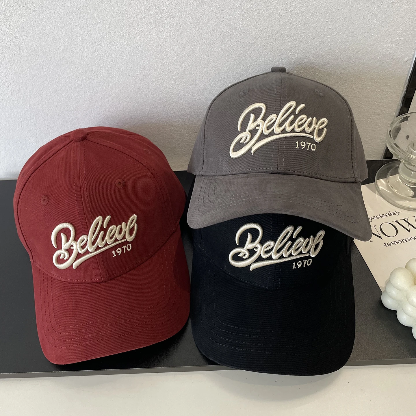 

Letter embroidered hardtop baseball cap men's and women's fashion versatile cap