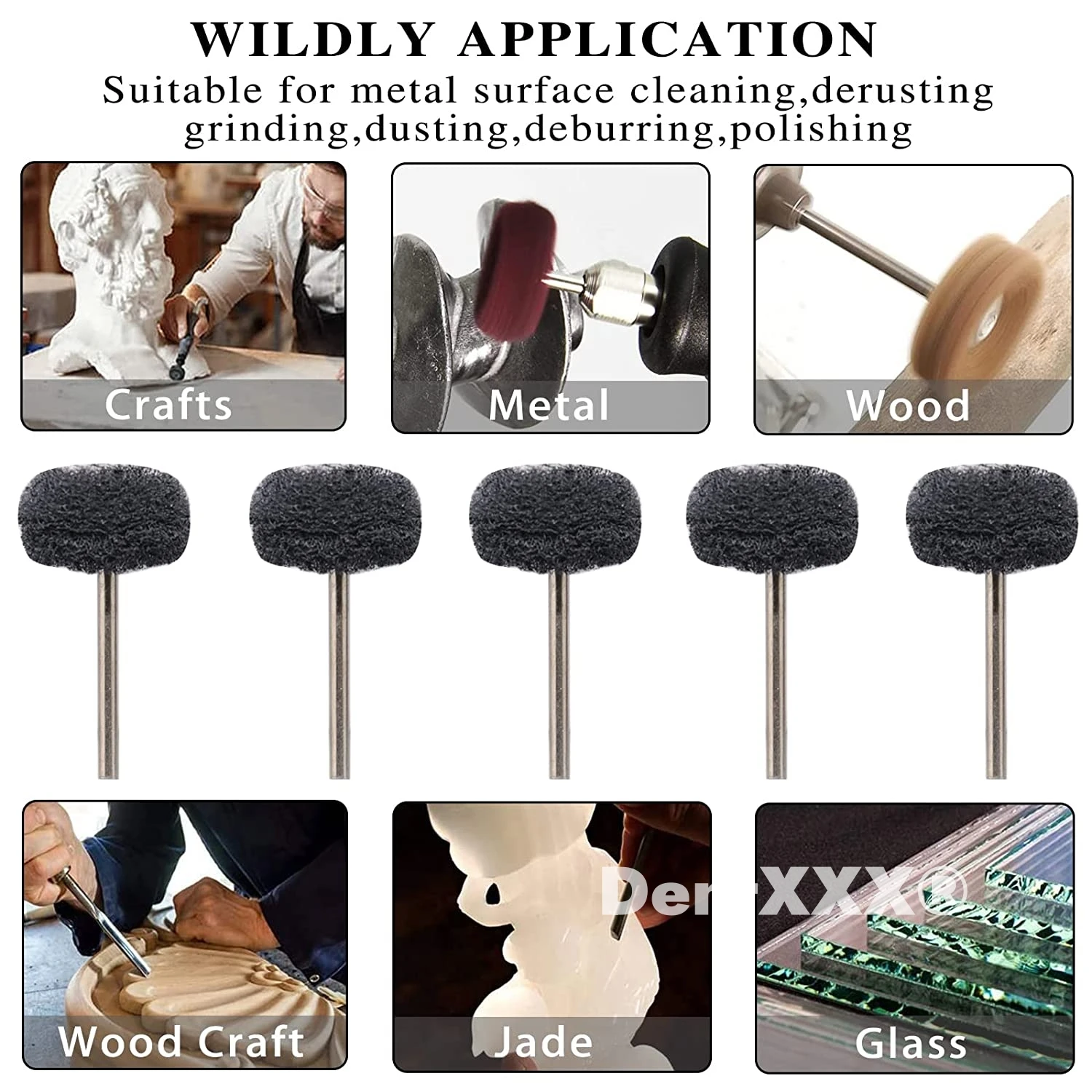 Nylon Polishing Wheel Abrasive Brush with 3mm/2.35mm Shank, Dremel Rotary Tool Accessories Set Rust Remover view 5