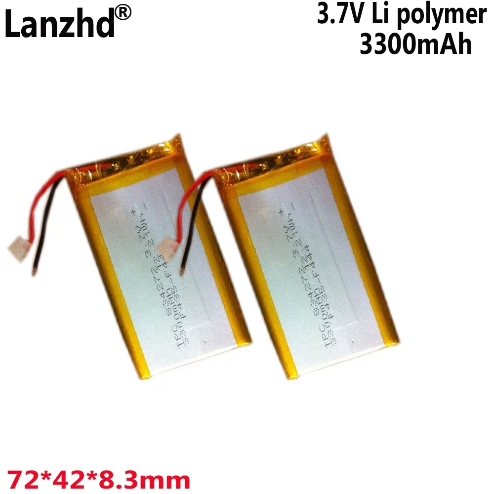 lithium battery 3300mAh DIY Polymer 3.7V 834272 For power mobile power PSP GPS batteries 72*42*8.3mm