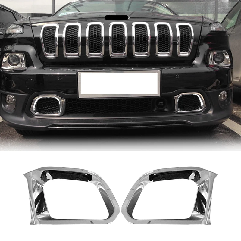 For Jeep Cherokee KL 2014-2018 ABS Front Bumper Lower Grill Grille Mesh Air Vent Cover Bezel Trim Insert Garnish