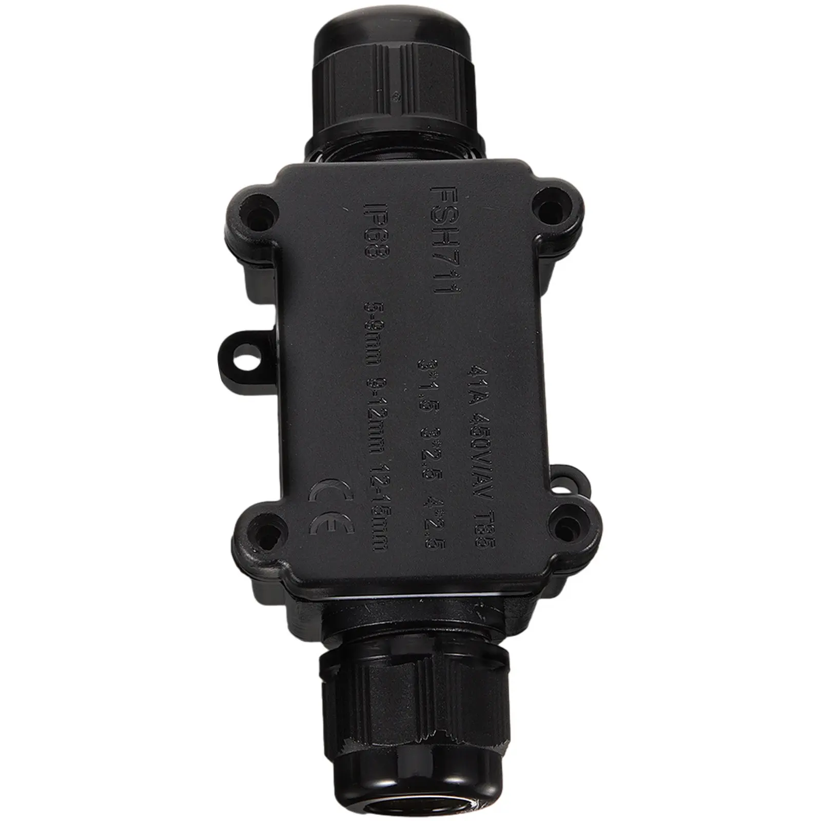 IP66 Waterproof Electrical Junction Box 2 Way Outdoor Plastic Enclosure for Garden Street Flood Lights