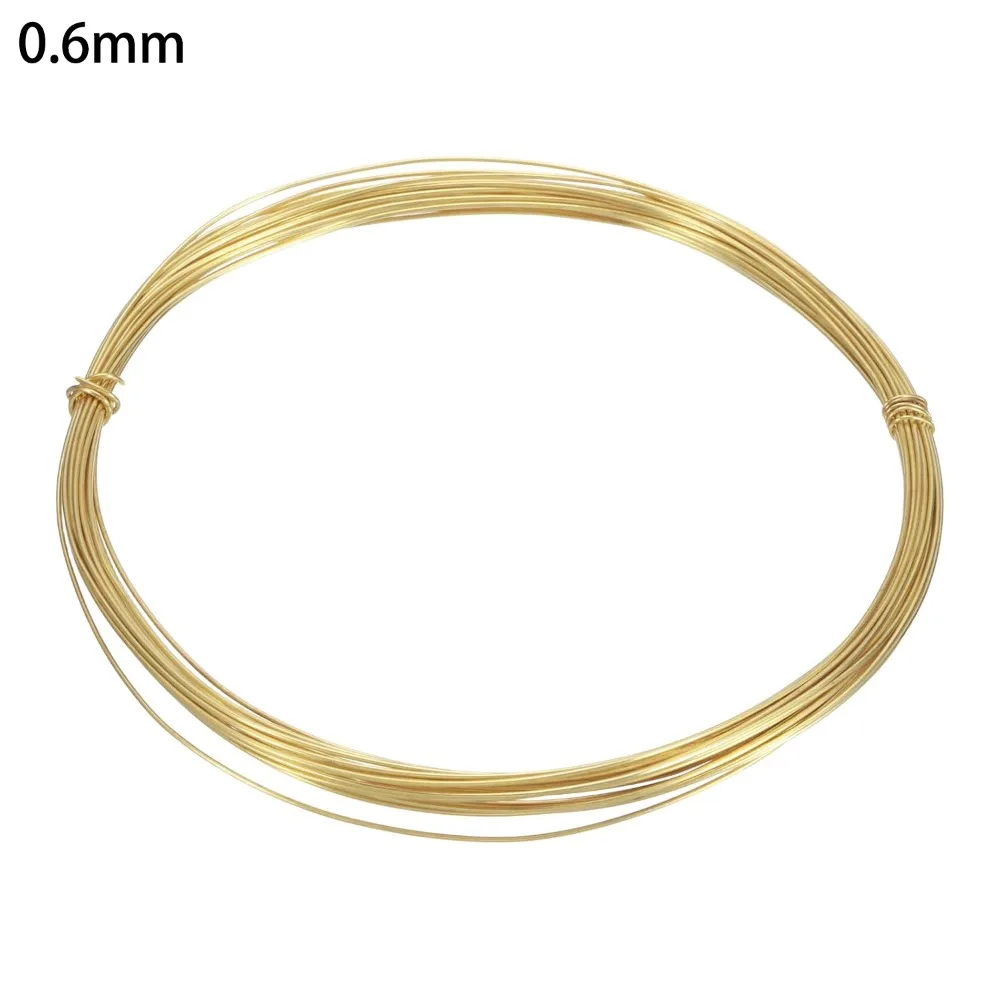 New Brass Brass Wire 0.3-1mm 5M/Roll Brass Round Wire Bendable Wrapping Wire