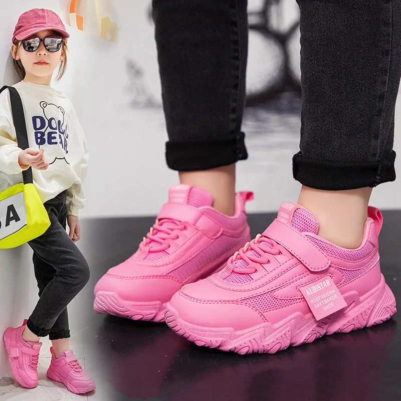 Kinderen Lente Sneakers Meisjes School Casual Schoenen Outwear Ademende Hardloopschoenen Kinderen Zachte Tenis Paars Roze Antislip Schoenen