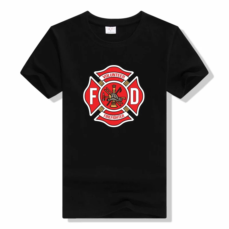 Fire Department Gold Badge Custom Fire Firefighter T Shirt New Cotton Short Sleeve O-Neck T-shirt Casual Clothing Top tees