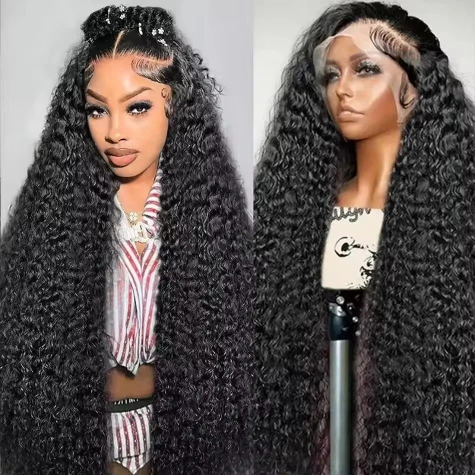 

13x6 HD Прозрачный парик фронта шнурка Глубокая волна 30 40 дюймов Бразильские человеческие волосы с 13x4 HD Кружевной фронтальный вьющийся парик человеческих волос