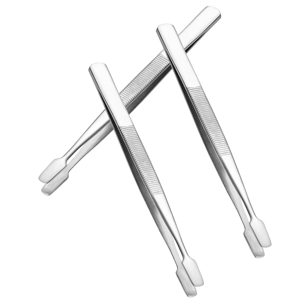 3pcs Stainless Steel Stamp Collecting Tweezers – Straight Flat Precision Non-Slip for Stickers, Decals, Photos, Crafts