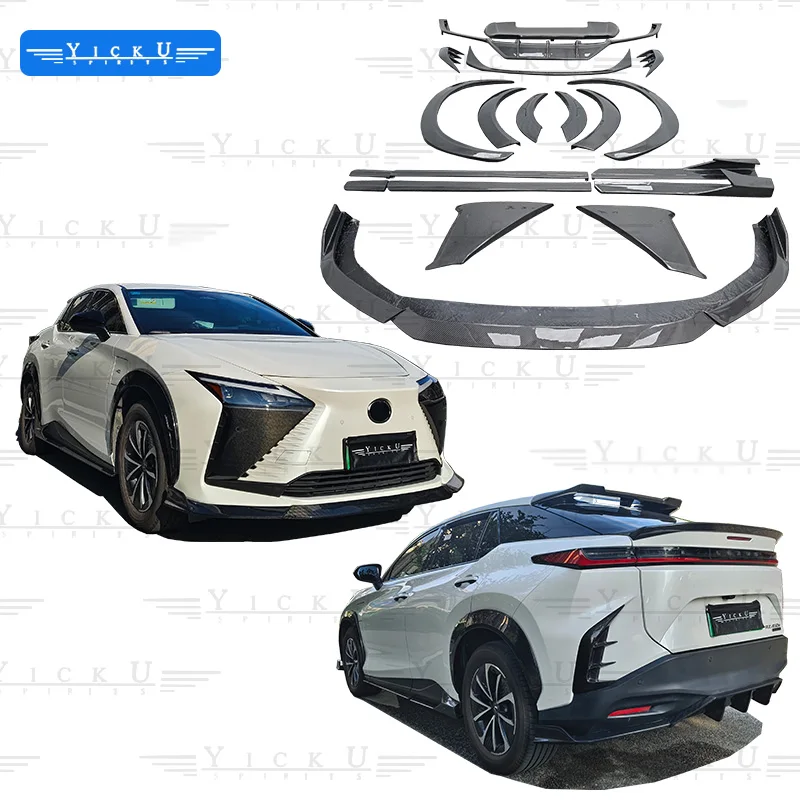

YICKU Carbon Fiber Car Body Kit for Lexus RZ 300e 450e 2022+ Front Lip Side Skirt Rear Diffuser Spoiler Wheel Eyebrow Top Wing