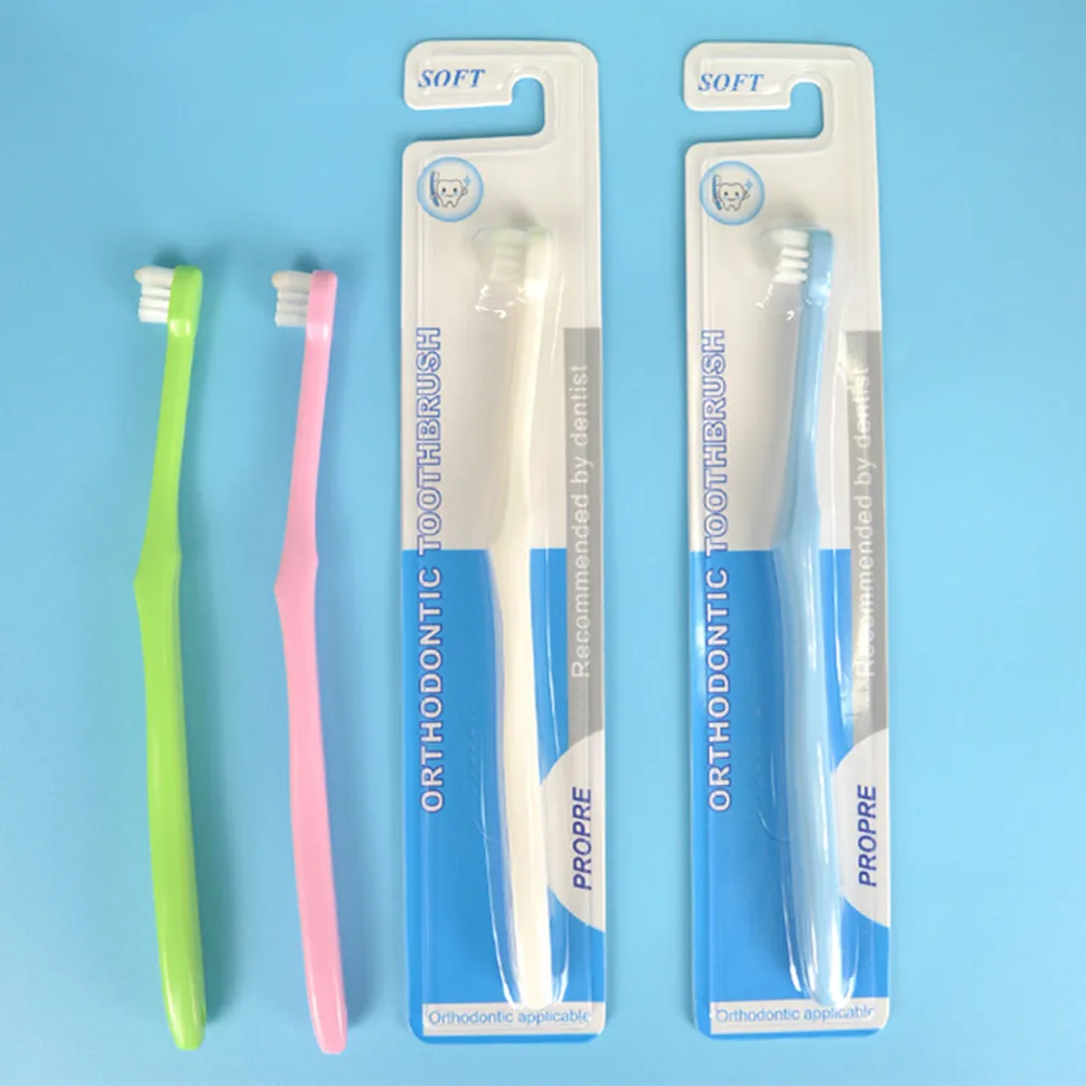 3pcs Orthodontic Toothbrush for Braces Soft Bristle Single Tuft Interdental Toothbrush Oral Care Orthodontics Cleaning Brush