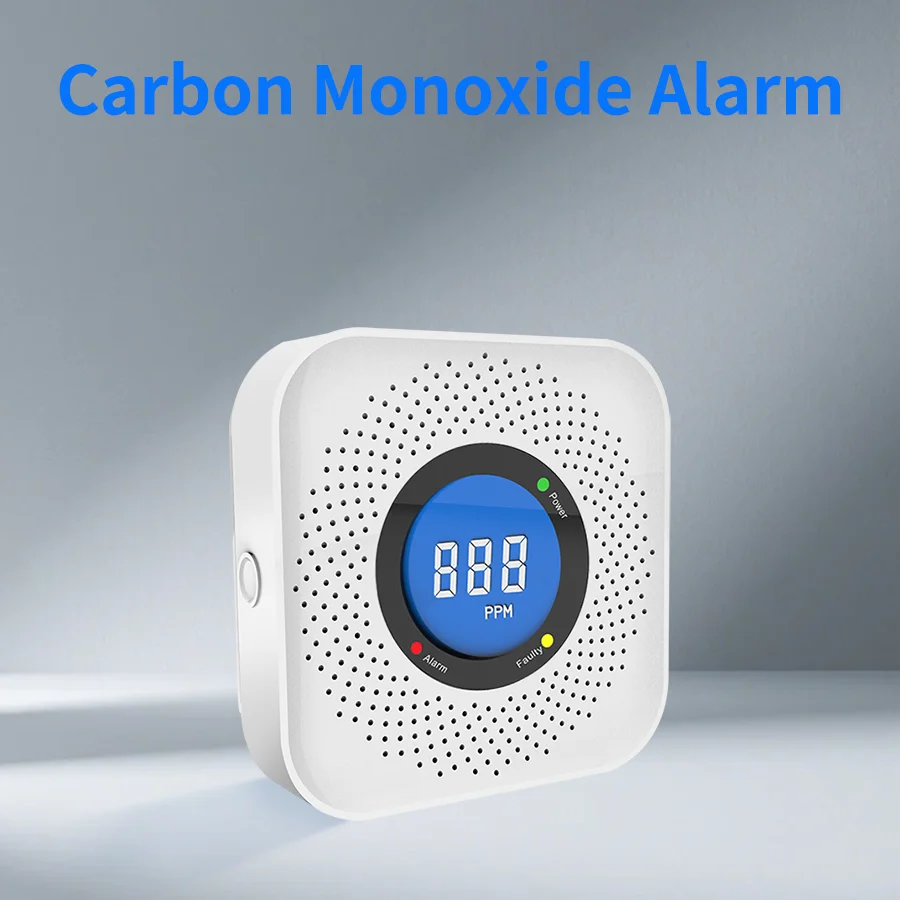 

PGST 2pcs Carbon Monoxide Detector with Liquid Crystal Display Buzzing Ultra-low power consumption Audible and Visual Alarm