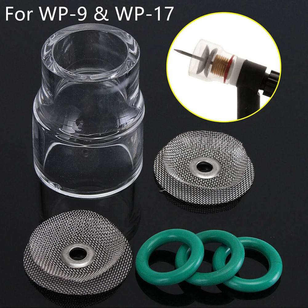 Torch Accessories TIG Glass Cup Transparent Protective Cover Even Gas Distribution 15mm X 23mm X 2.0mm X 30mm For WP-9 For WP-17