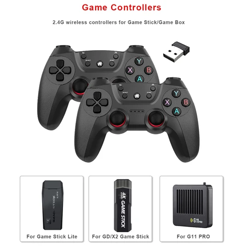 Imagen 1 del producto Controlador de juego doble inalámbrico de alta calidad, 2,4G, para M8/GD10/G11 Pro/X2, Joystick para teléfono Linux/Android