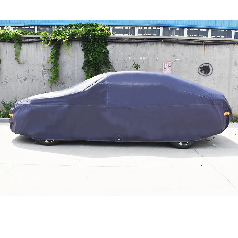 7 Layers Full Car Cover Waterproof W/Non-Abrasive Cotton Lining PEVA Dark Blue