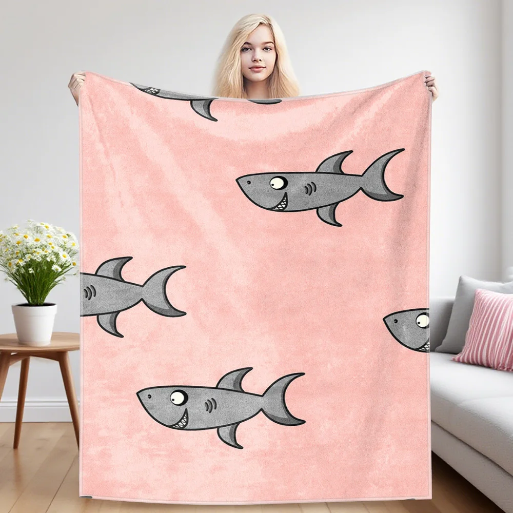 Fun Shark Nap Blanket,Flannel Blanket,Suitable For Sofas,Beds,Cars,Rooms,Offices,Camping,Exquisite Gift Blankets