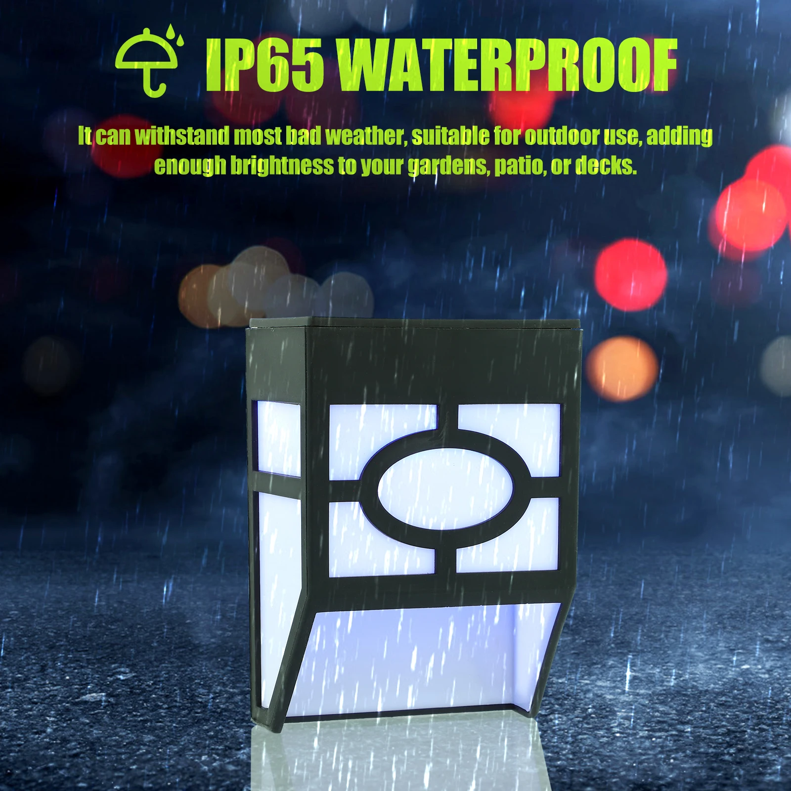 

4 Pcs LED Solar Wall Lamps Retro Outdoor Warm Light RGB 7 Colors Random Style IP65 Waterproof Easy Install No Wiring Solar