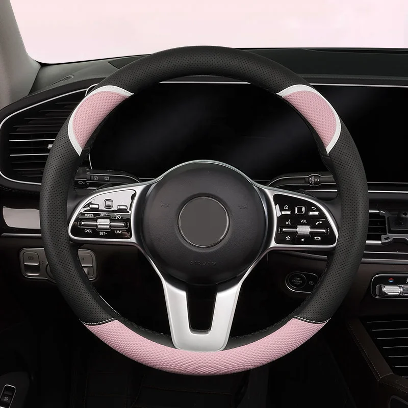 

So cute cat earring interior accessories pink black steering wheel cover for protection